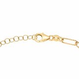 Round Cut Citrine Paperclip Bracelet 14ct Yellow Gold