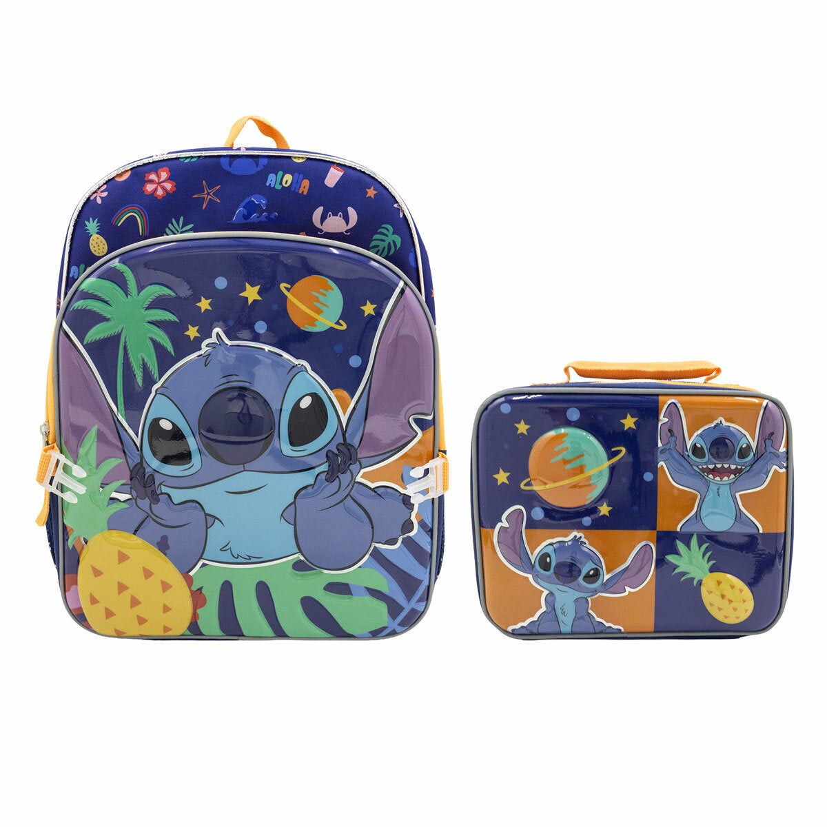 Disney Stitch Kid's Backpack With Detachable Lunch Bag Set