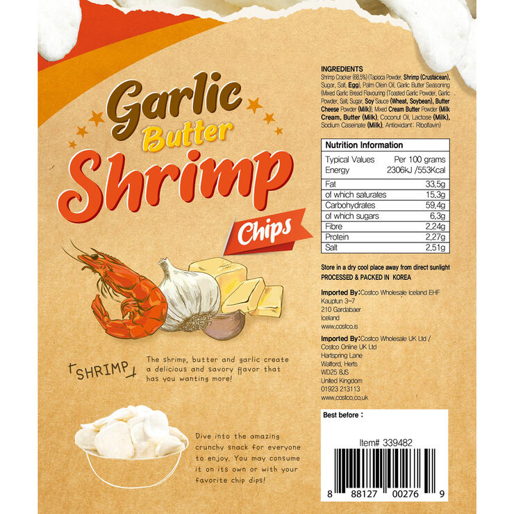 Garlic Butter Shrimp Chips, 490g Garlic Butter Shrimp Chips, 490g