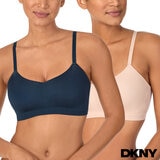 DKNY Women's Modal Wireless Bra 2 Pack in Navy
