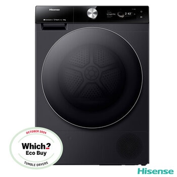Hisense DH7S107BB, 10kg Heat Pump Dryer A+++ Rating in Black