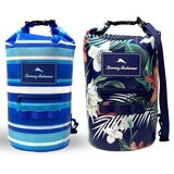 Lifestyle image of the Tommy Bahama Dry Bag in two designs