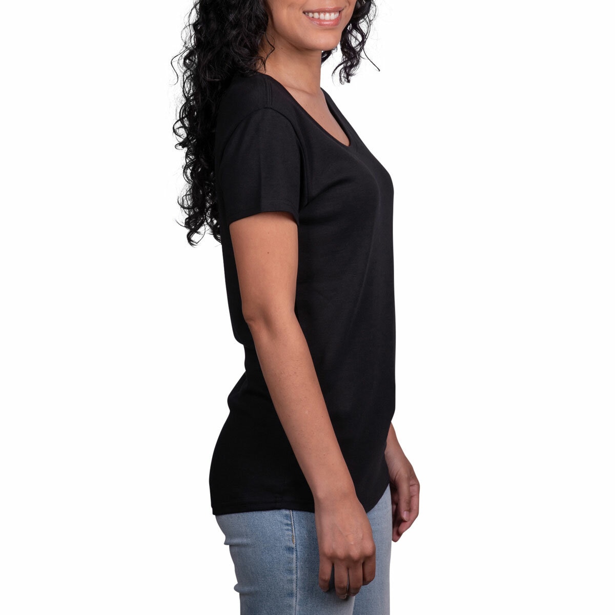 Kirkland Signature Ladies Scoop Neck Pima Tee in Black