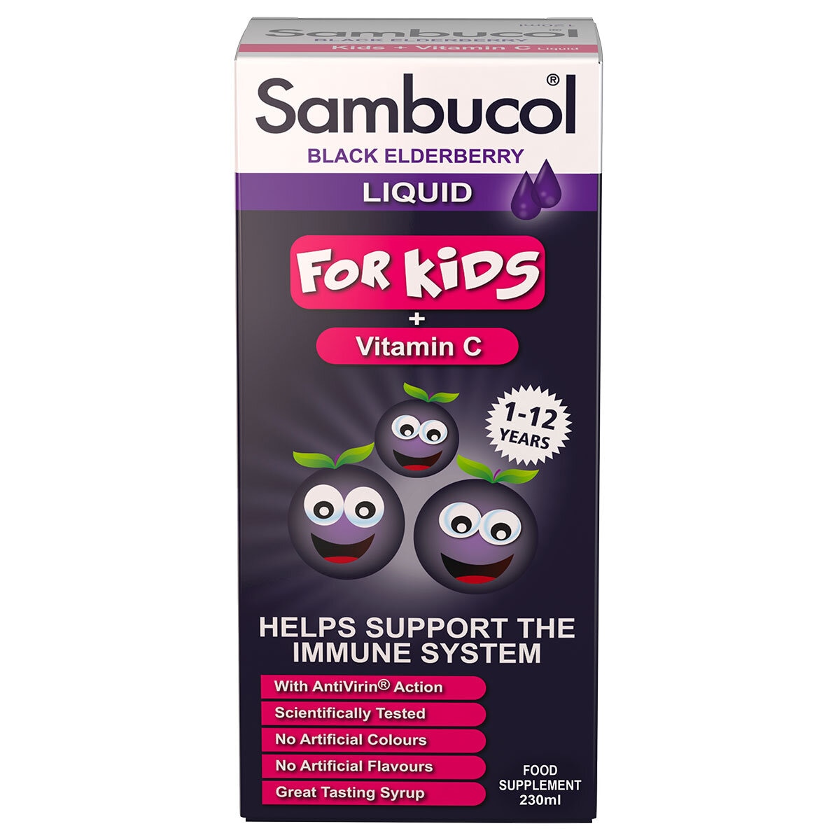 Sambucol Black Elderberry Liquid For Kids, 230ml 