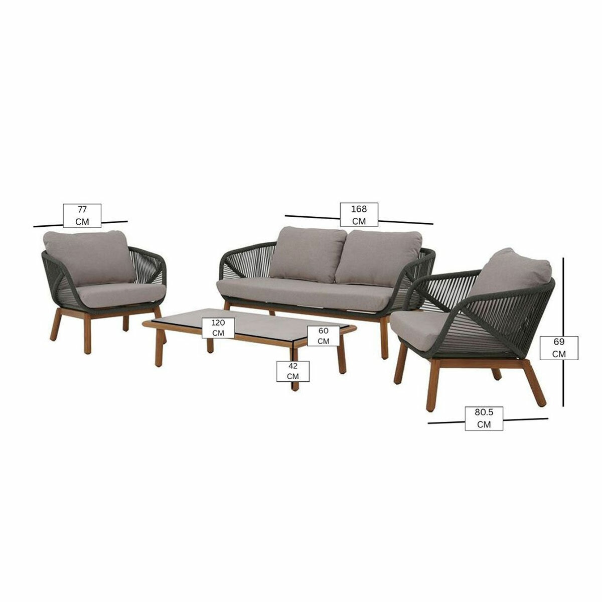 Bramblecrest Helsinki 4 Piece Deep Seating Set