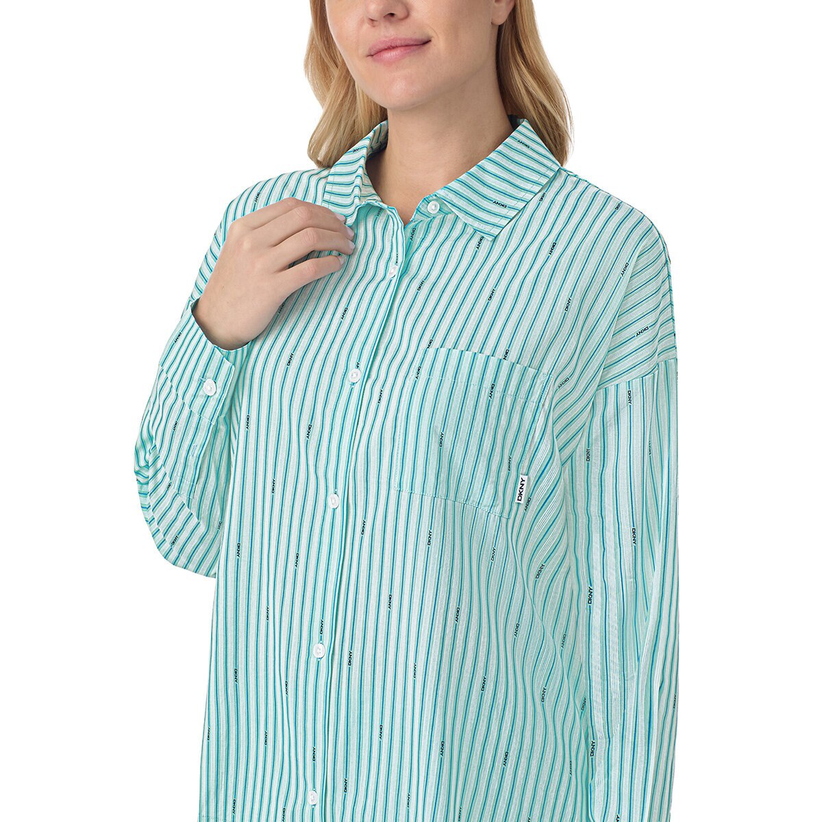 DKNY Ladies Cotton Blend Pyjama Set in Mint