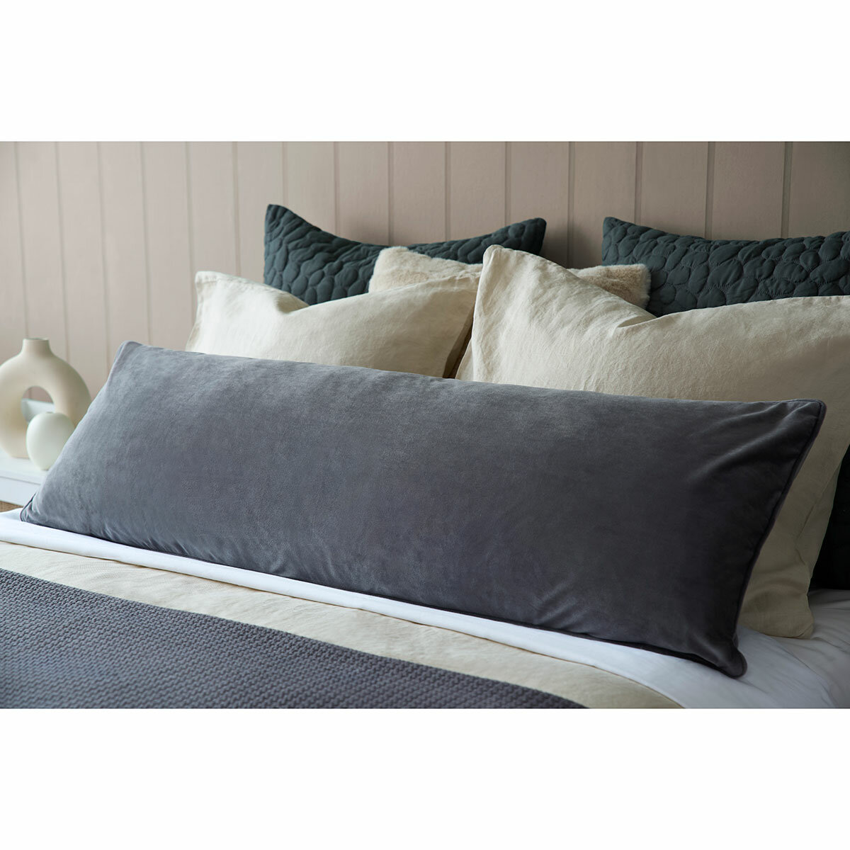 Belledorm Velvet Long Bolster Cushion in 4 Colours, 43 x 120 cm