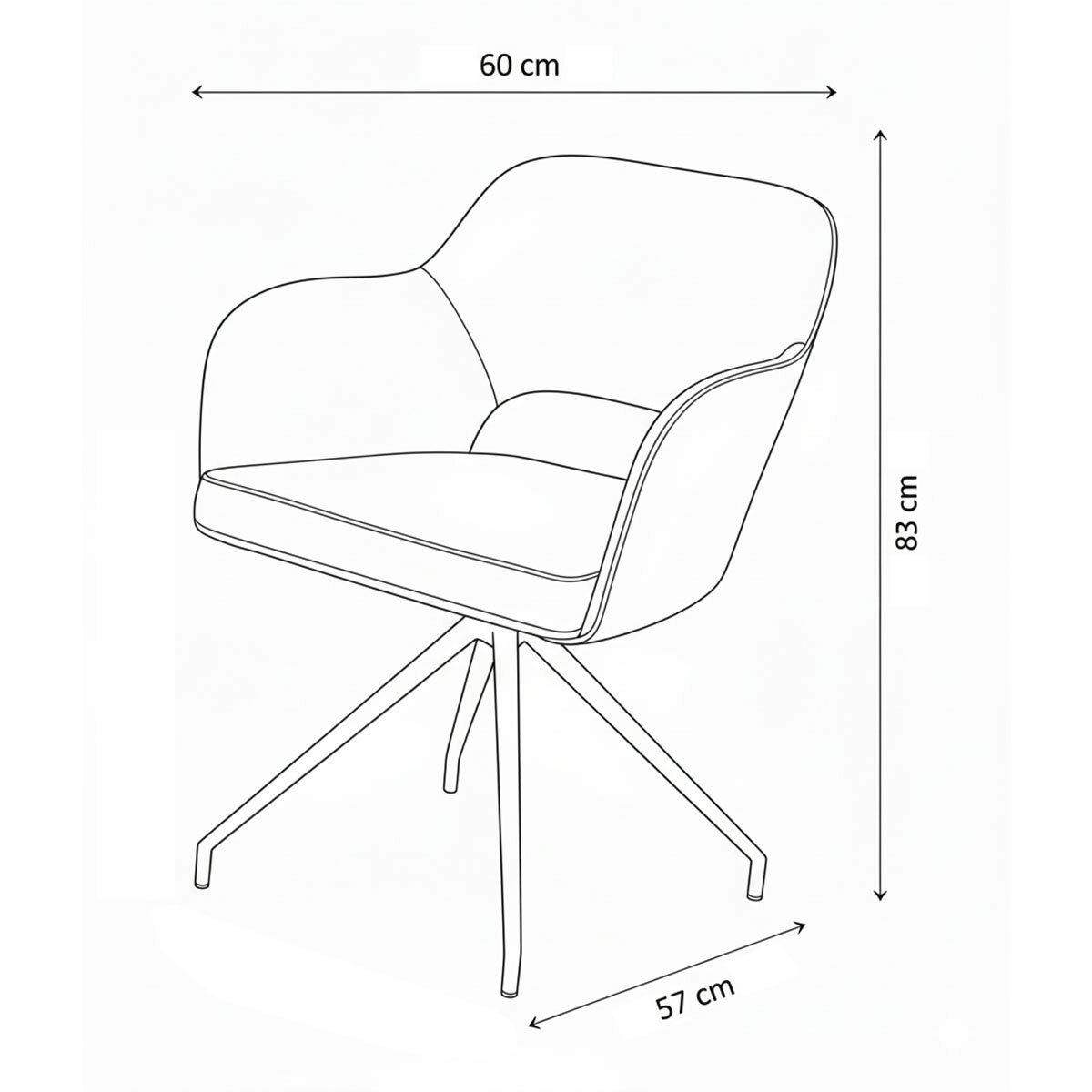 AKANTE Chicago Blue Swivel Dining Chair, 2 Pack