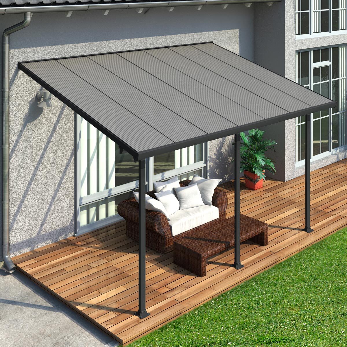 Palram Feria 3 Patio Cover in Grey