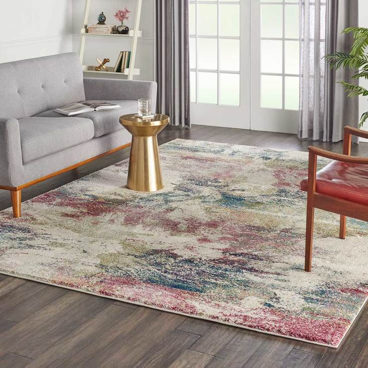 Fusion Rich Ivory Abstract Rug in 2 Sizes Costco UK