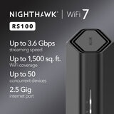 Netgear Nighthawk RS100 Dual-Band WiFi 7 Router 6.3Gbps,6GHZ,RS100-100EUS