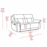 Oscar Grey Leather Power Reclining Large 2 Seater Sofa with Power Headrest Oscar Grey Leather Power Reclining Large 2 Seater Sofa with Power Headrest