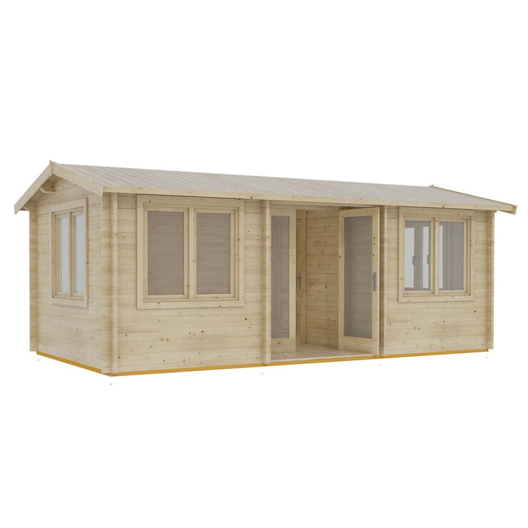 Installed Shire Whinfell 44mm Log Cabin 20 x 10ft (6 x 3m)