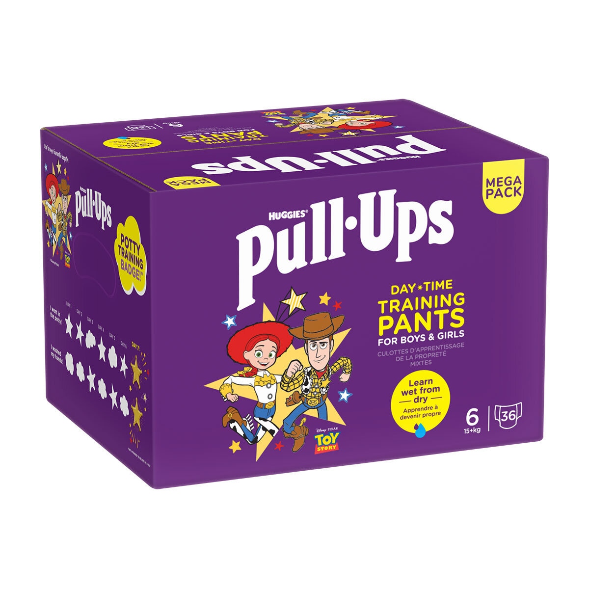 Huggies Pull Ups Day Time Unisex, Size 6, 36 Pack  Side View