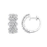 2.87ctw Round Brilliant Cut Diamond Hoop Earrings, 18ct White Gold