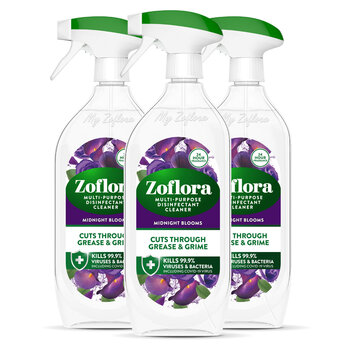 Zoflora Midnight Blooms Multi-Purpose Disinfectant Cleaner, 3 x 800ml