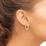 1.00ctw Diamond Hoop Earrings, 14ct White Gold