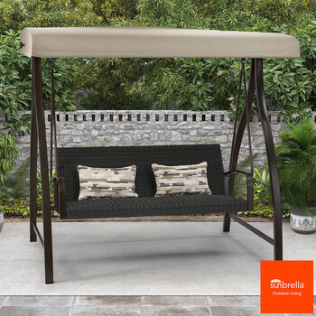 Agio Cameron Woven 2 Seater Canopy Swing in Bliss Sand
