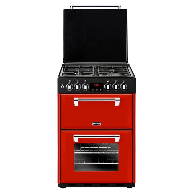 Stoves Richmond 600DF, Dual Fuel Range Cooker A Rating in Jalapeno Red