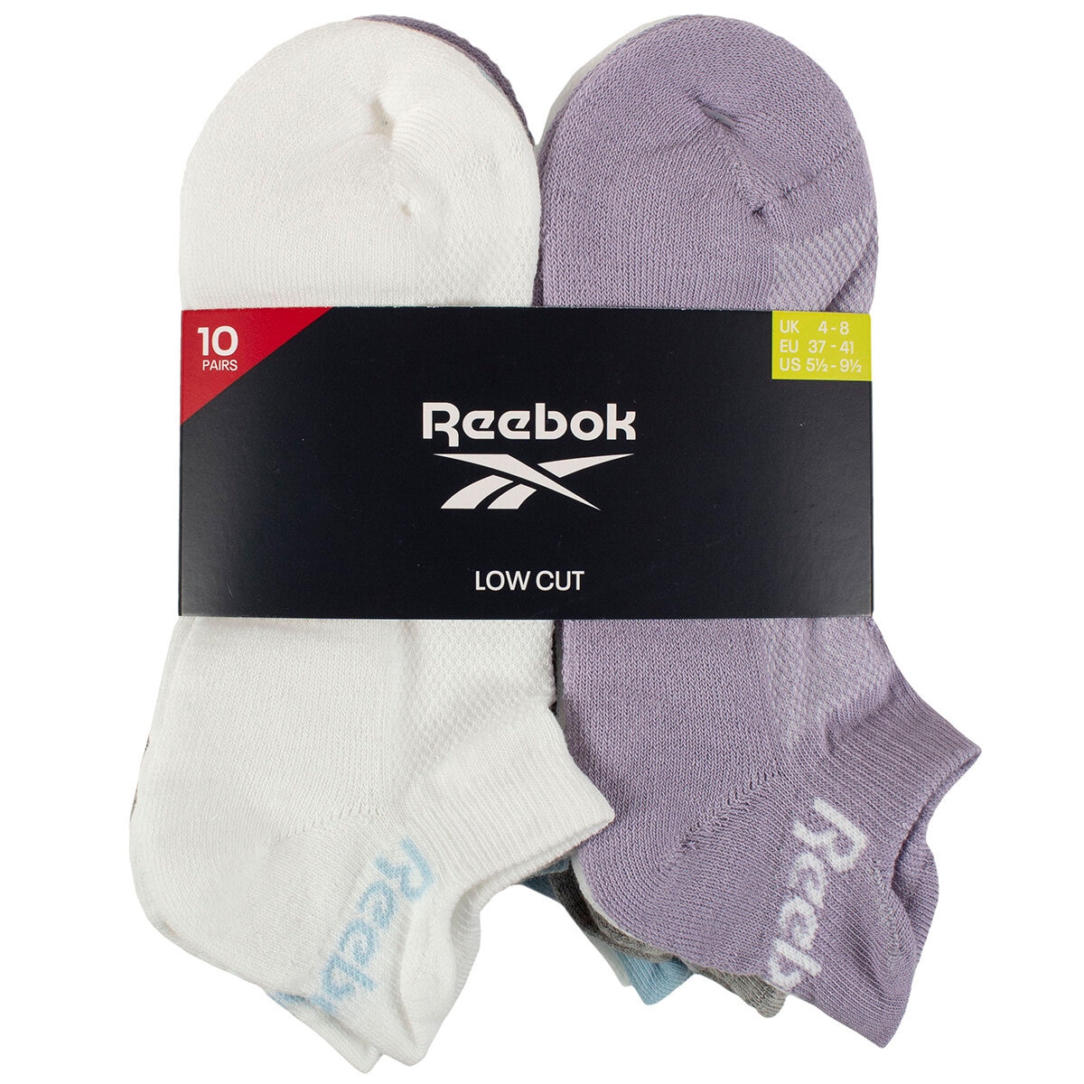 Reebok Ladies Low Cut Sock 10 Pack in Multicolour
