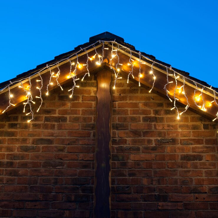 Lights4You 13ft (4m) 152 LED Warm White Outdoor Icicle Lights