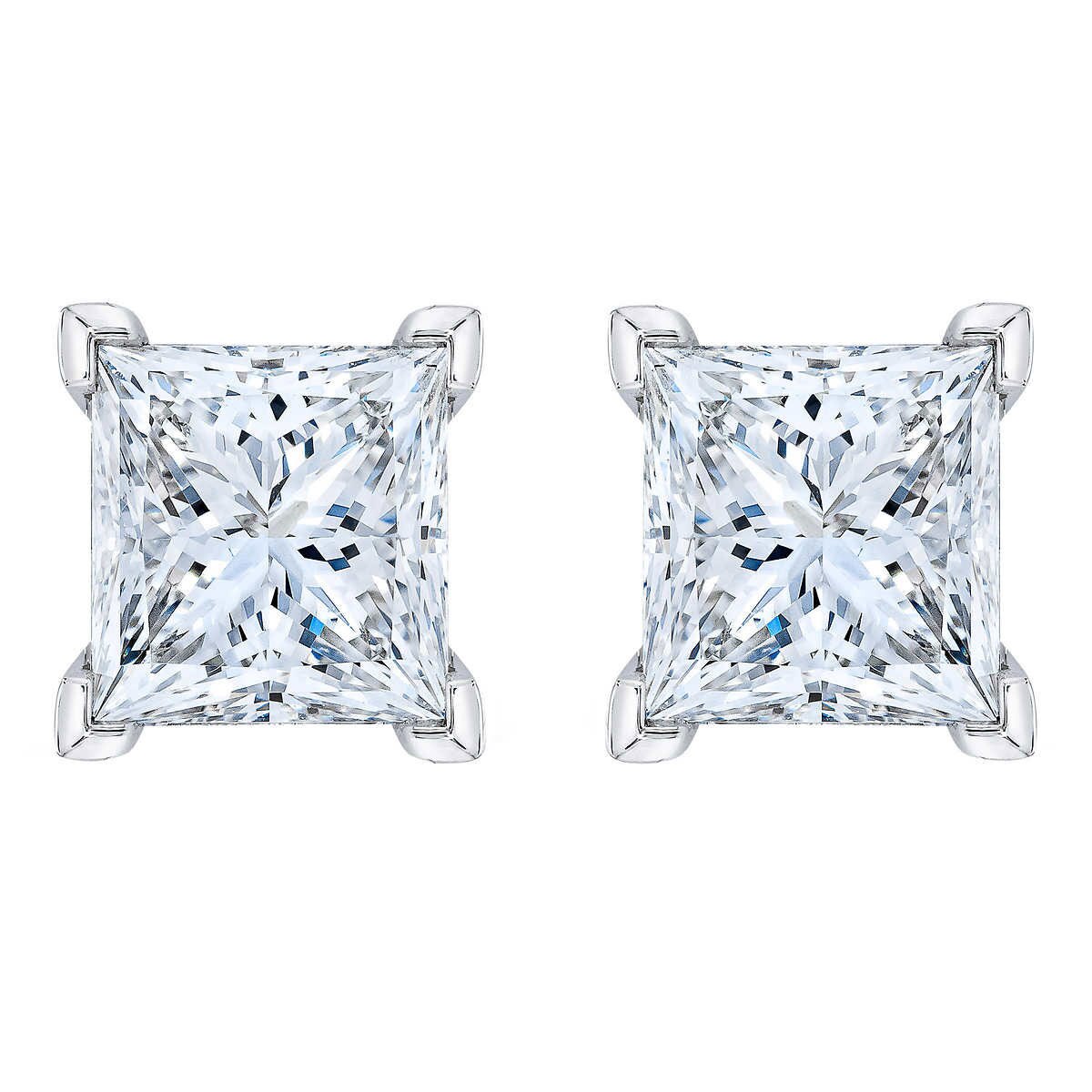 3.03ctw Round Brilliant Cut Diamond Stud Earrings, Platinum Costco UK