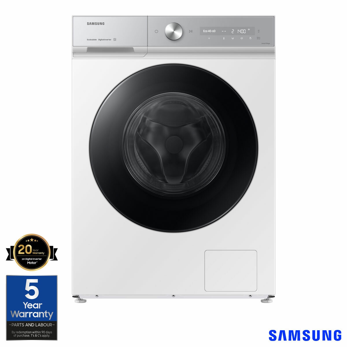 Samsung Series 8, SpaceMax WW11DB8B95GHU1 Washing Machine, A Rated in White