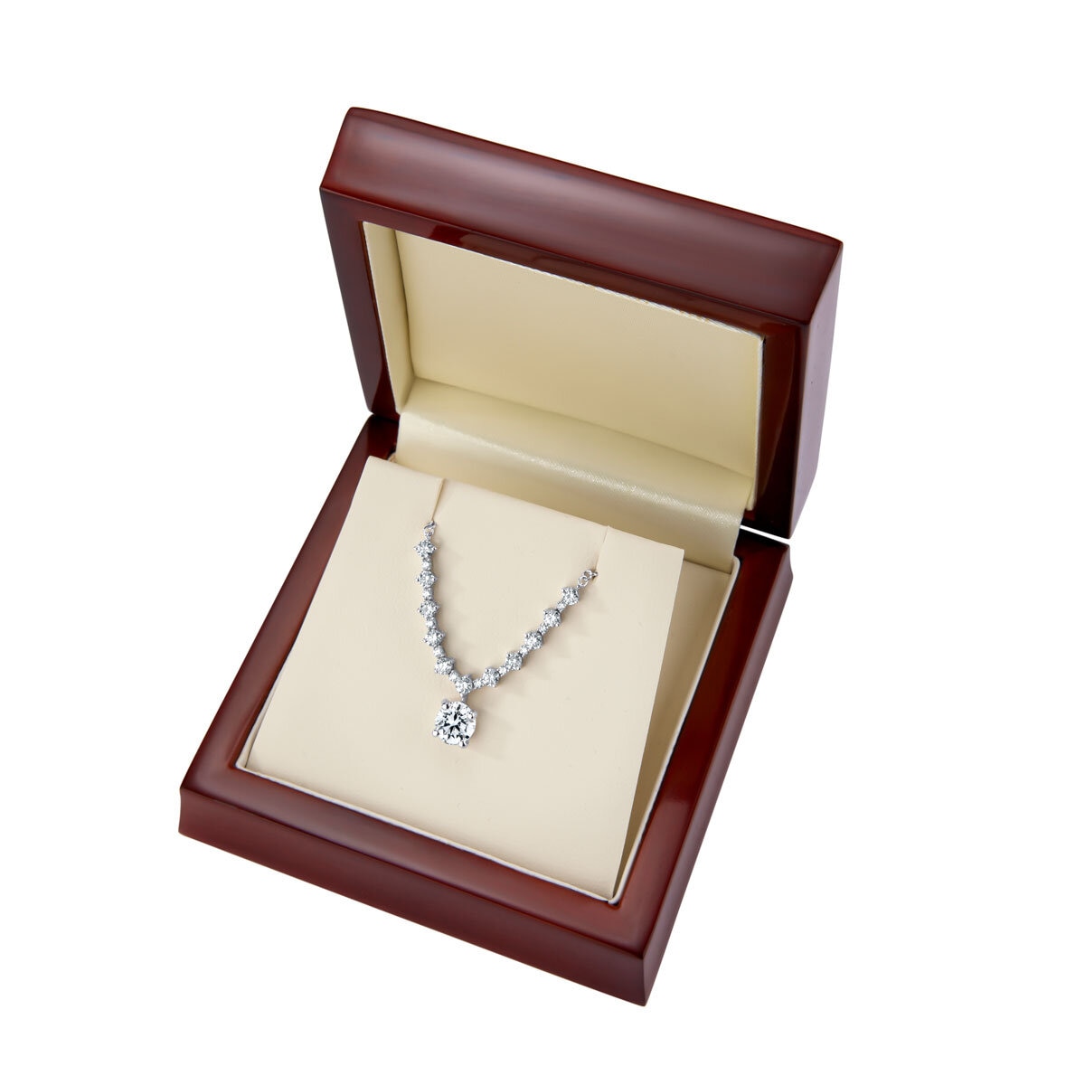 1.65ctw Round Brilliant Cut Diamond Drop Neclace, 18ct White Gold