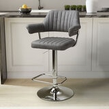 Cortez Grey Faux Leather Bar Stool, 2 Pack