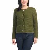 Hilary Radley Textured Knit Jacket in Green