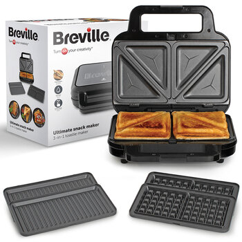 Breville 3 in 1 Sandwich, Waffle and Panini Maker, VST098 