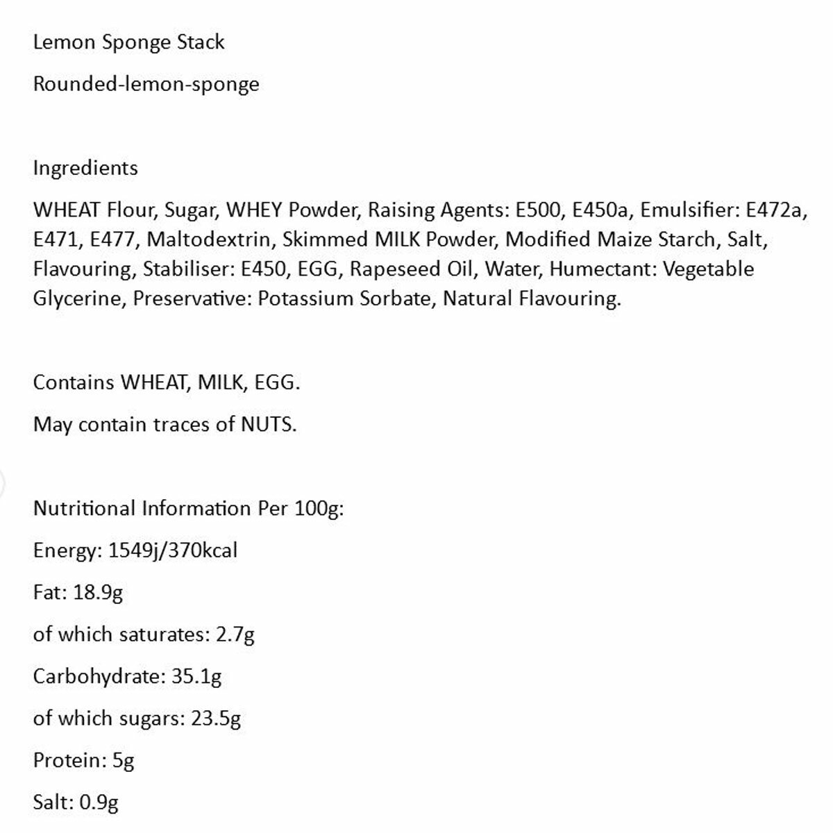 The Original Cake Company 4 Tiered Lemon Cake