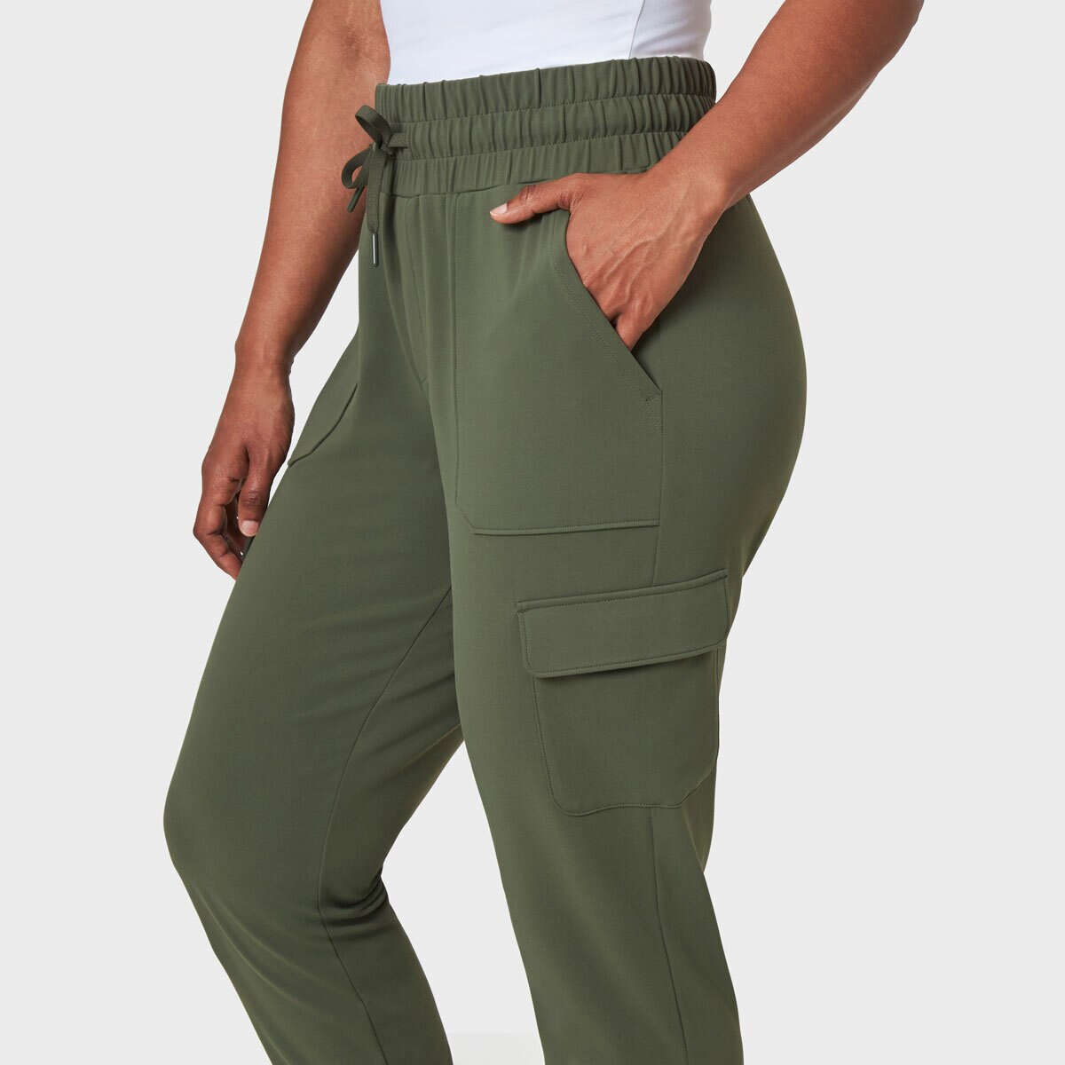 Mondetta Ladies Cargo Cuffed Jogger in Green