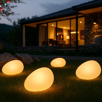 LED Solar Glowing Stones (4 pack)