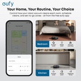 Lifestyle image ofEufy X10 Pro Omni Robot Vacuum & Mop, All-in-One Station being controlled on free eufy app