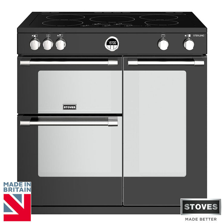 Stoves Sterling S900Ei Electic Induction Range Cooker in Black Costco UK