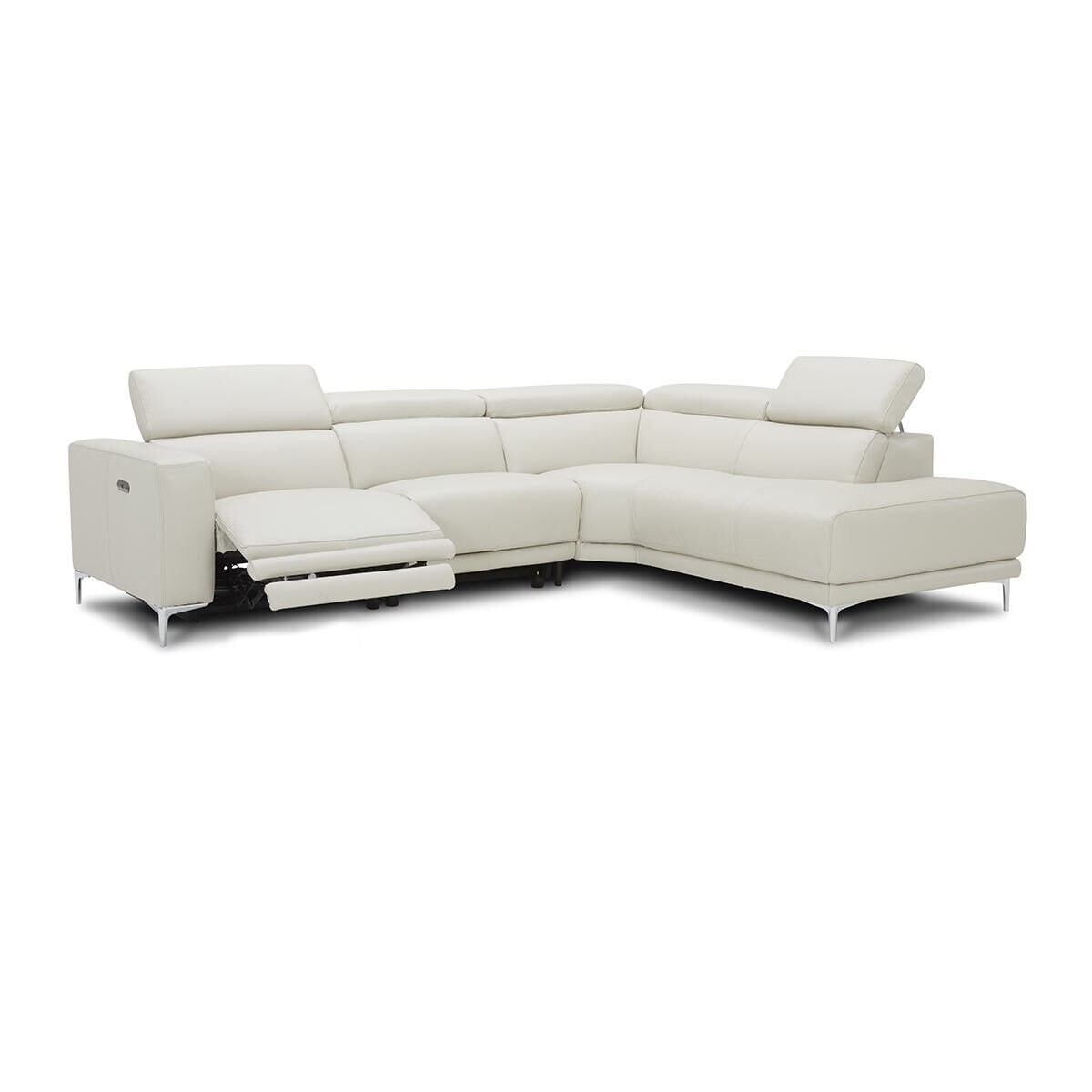 Gilman Creek Redland Grey Leather Power Reclining Sectional Sofa