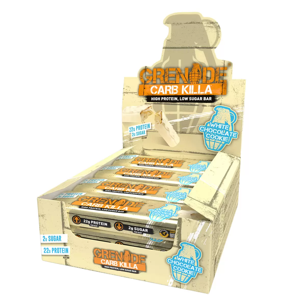 Grenade Carb Killa White Chocolate Cookie Bar, 12 x 60g