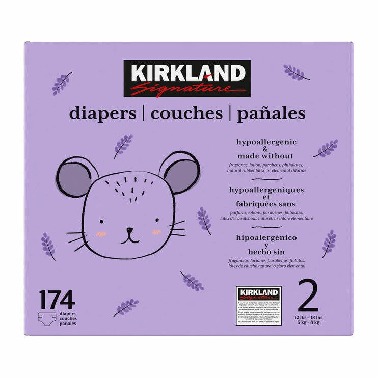 image of kirland signature size 2 nappies box
