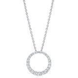0.50ctw Circle Diamond Pendant, 14k White Gold