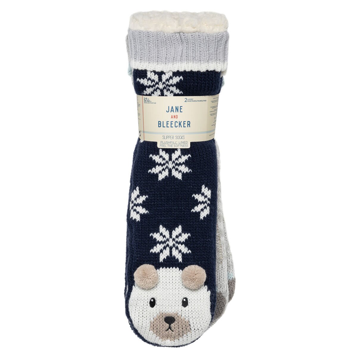 Jane & Bleecker Ladie's Critter Sock 2 Pack in Polar Bear and Seal
