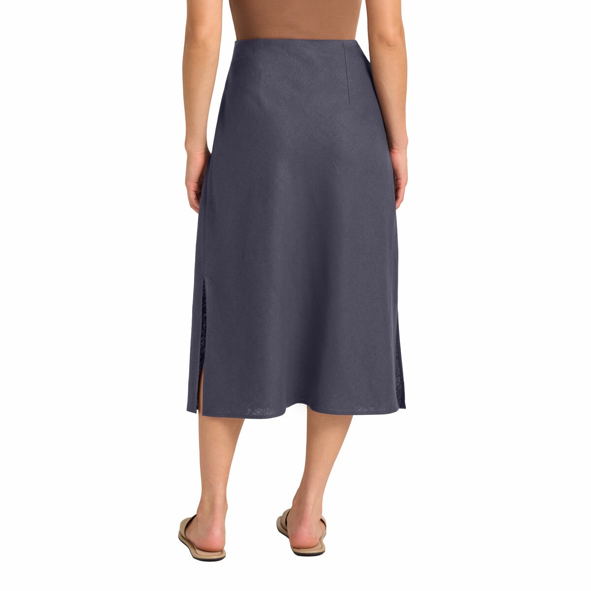Matty M Women's Linen Skirt in Navy