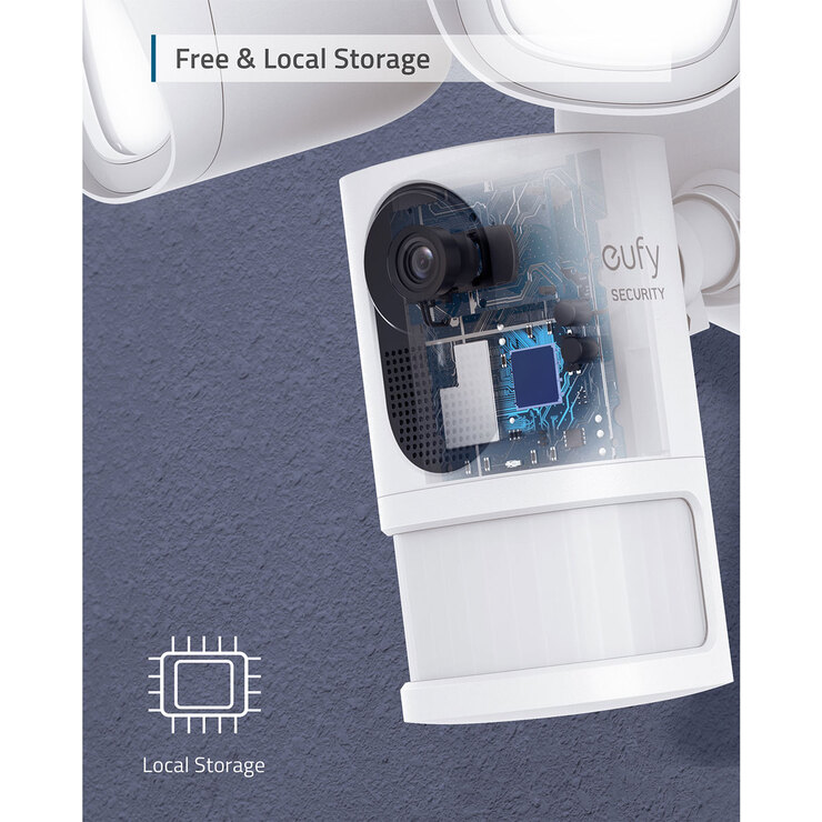eufy 2k Hardwired Floodlight Camera with 4GB eMMC Local Storage in White eufy 2k Hardwired Floodlight Camera with 4GB eMMC Local Storage in White