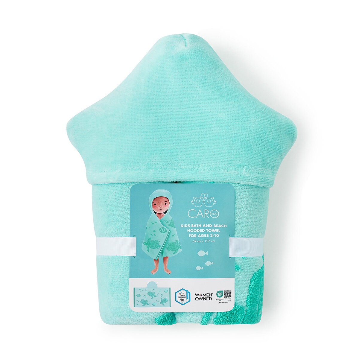 Caro Home Kids Bath & Beach Light Blue Hooded Towel
