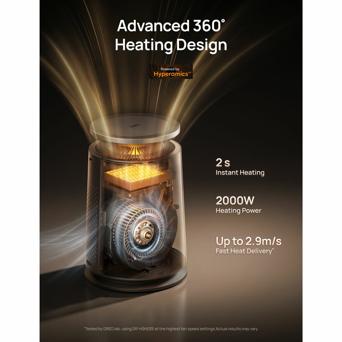 Lifstyle image showing 360 degrees heating design Lifstyle image showing 360 degrees heating design