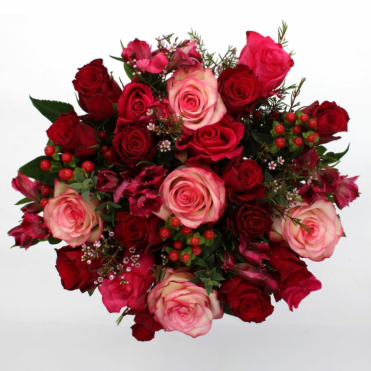 Valentine's 36 Stem Red Rose Bouquet with Greeting Card