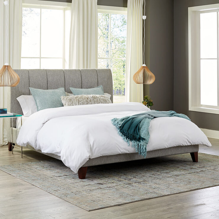 Northridge Home Grey Upholstered Bed, Costco Bed Frame Assembly
