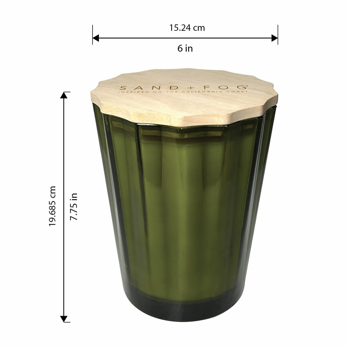 Sand and Fog Scalloped Candle (GREEN)