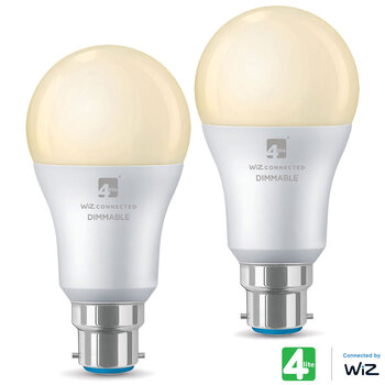 4lite WiZ Connected B22 White Smart Bulbs 2 Pack