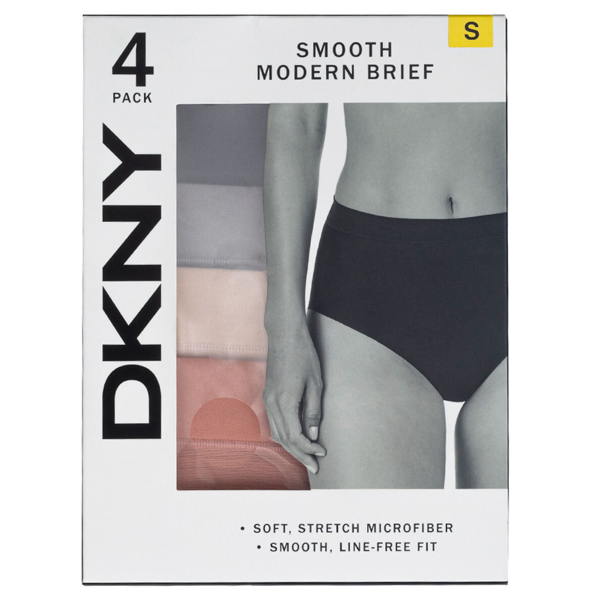 DKNY Women's Fusion Bikini Briefs 4 Pack in Black/Grey 